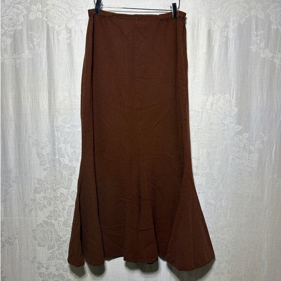 Oh My Gauze! Dresses & Skirts - Oh My Gauze! Trumpet Skirt 1 Small Medium Brown Maxi 100% Cotton Flare
